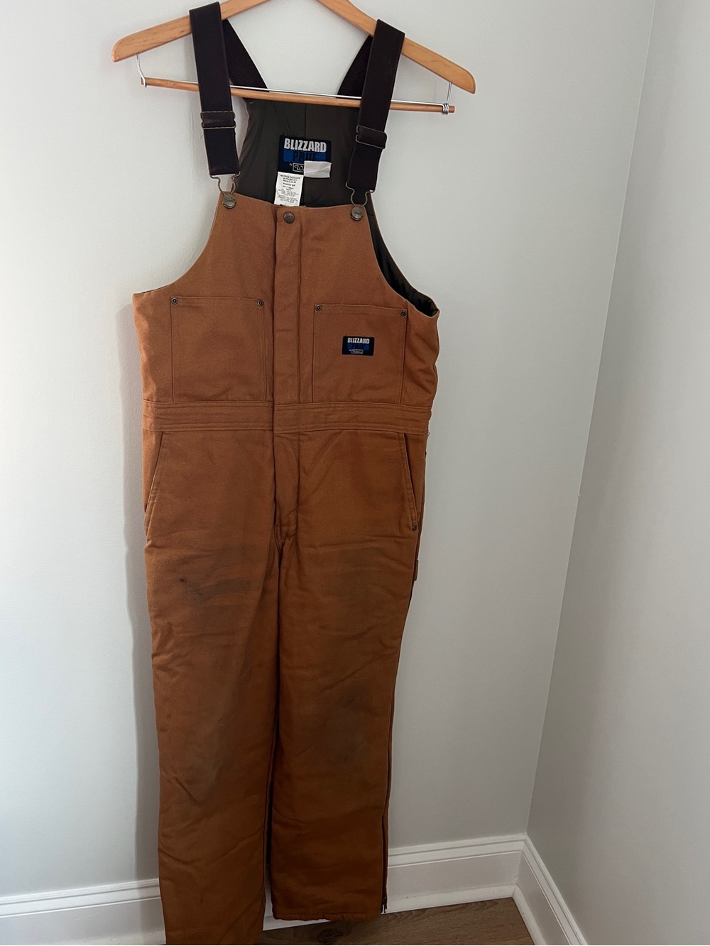 Blizzard | Men's Brown Work Bib Overalls Insulated Military Field Style Sz M